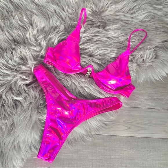 SHEIN Other - Holographic Pink Bikini NWT